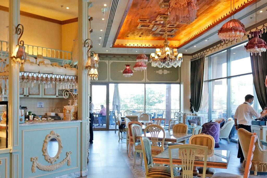 Shakespeare and Co Dubai vintage cafe interior